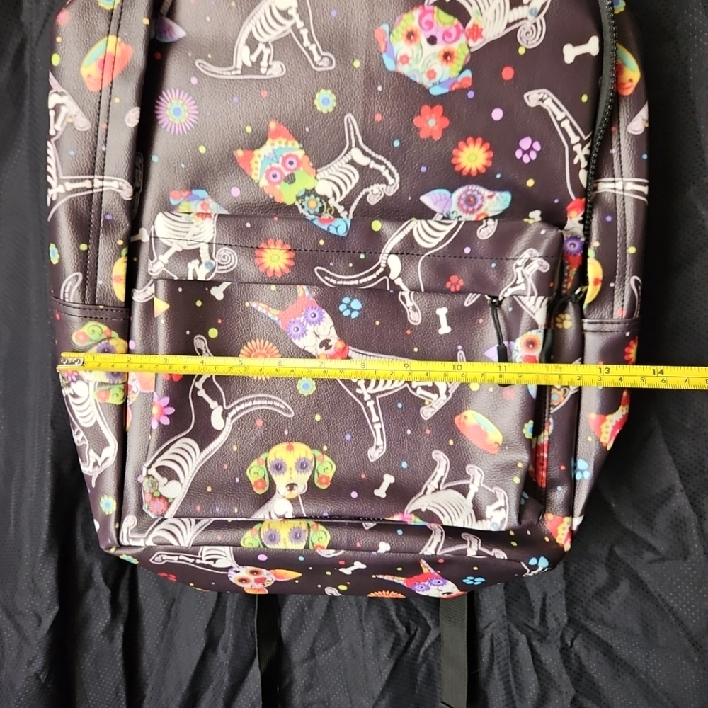 Floral Dog Skeleton Pattern Backpack - image 8